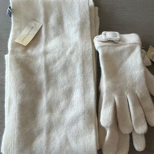 Ann taylor vintage scarf, and glove set